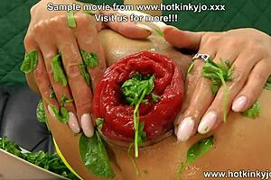 Slippery when wet hotkinkyjo extreme green leafs anal insertions & prolapse