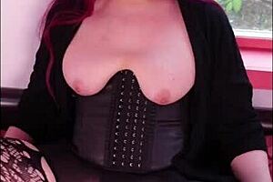 BBW Shemale Endures Intense Cock Sleeve Cumshot