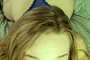 Beautiful Blonde Enjoys Close-Up Solo Moments in Lingerie Bed Scene