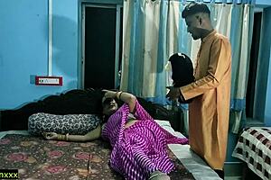 Indian Couple's Hardcore Sex with Sexy Wife Titty Fucking Young Husband 😍