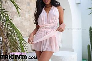 hey, check out beautiful babe putri cinta exposing her tanned body