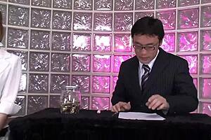 Japanese babes Yu Sakura and Yuri Aine enjoy toy fucking and cock sucking