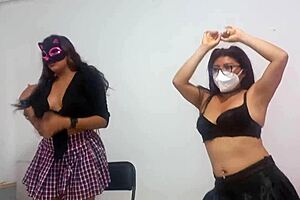 18-Year-Old Latina Student And Her Slut Friend Practice Sexy Dance In Lingerie To Seduce Boyfriends