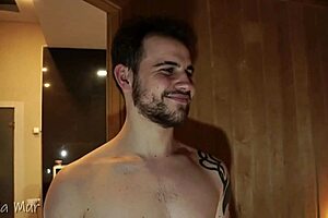 Curvy Woman Encounters Stranger in Sauna