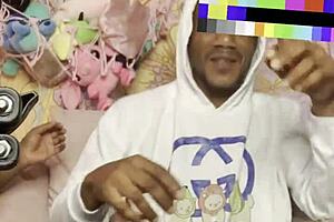 Casual Couch Fuck with Petite Ebony Midget and Big Black Cock.