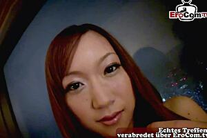 hairy asian teen gets creampie in her tight pussy