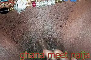 Playing with ebony pussy and fucking it with coka cola bottle