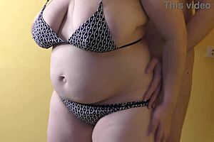 Pregnant wife with big boobs having a bareback cheating sex with her lover