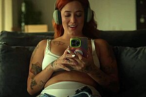 I seduce my roommate during her virtual sex with boyfriend until we fuck passionately.