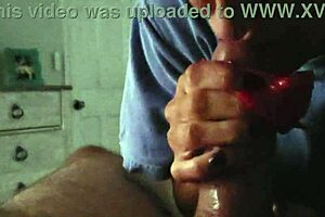 Amateur Wife Delivers Sloppy Fruit Roll-Up Blowjob!