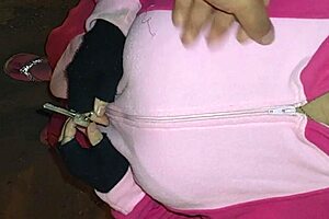 Halloween-Costumed Mature Woman Gives Free Blowjob Outdoors