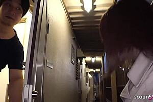 petite japanese teen seduces neighbor for rough creampie fuck