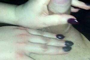 Amature Cum in Pantyhose Lingerie Fast Handjob