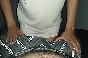 brunette skinny chick gets a big dick in her tight pussy homemade