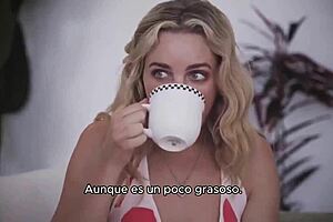 Two beauties enjoy a threesome gathering - spanish sub