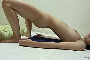 Kotono Morishita Intensely Air Cycles Naked On Webcam Showing Her Natural Tits