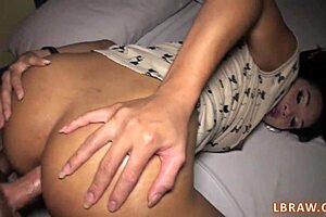 Thai ladyboy Donut gets barebacked and creampied in rough anal assfucking with rimjob pov