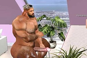 The Muscular Alpha Bull Chris Chester Trains a White Bodybuilder to Handle His Huge Muscles in an Interracial Gay Session