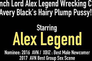 oh lord, alex legend is wrecking avery black's curvy hairy plump pussy!