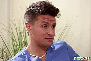 adira allure gets wet butt massage, reveals pink pussy