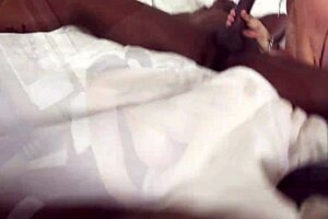 Sara jay's huge tits engulf big black cock!