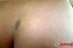 Hairy japanese milf with big natural tits gets creampied