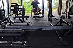 Flashing Hot Milf in Gym for Ecstasy