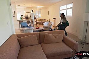 Sneaky Sex With Hot Latina Cleaner Busted.