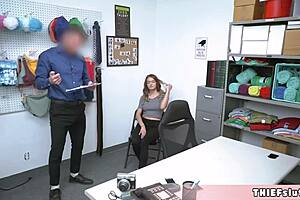 cute shea caught stealing in the mall and now she's trying to satisfy the mall cop however she can