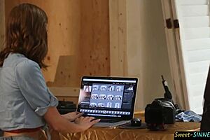 Sexy teen model screws the photographer in taboo fantasy roleplay scene