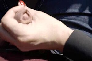 Blonde milf sucks dick while driving