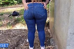 Intense forest orgy with curvy Latina's huge ass