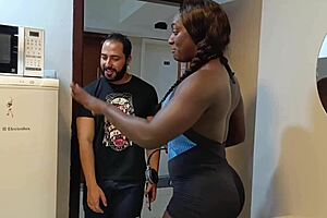 Athletic Brazilian Shows Neighbor Hot Squat Lesson