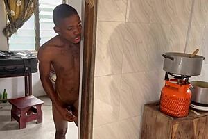 the newly married couple passionately fucked in the kitchen