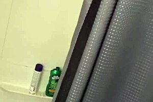 Curvy Couple Share Shower Wet And Soapy