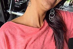 Flashing Hot Milf in Gym for Ecstasy