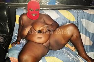 BBW bodybuilder uses vibrator on herself while sucking the black gardener's monster cock in nature