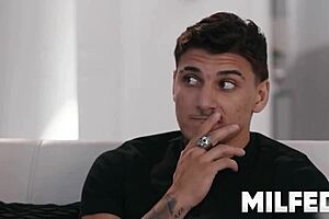 Hot mom-in-law seduces her friend's boyfriend