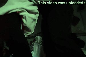 Two lesbian girls hide to passionately lick and fuck each other