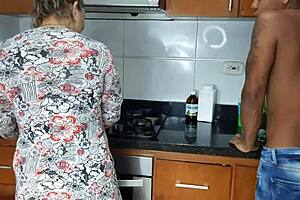 horny stepmother lets her stepson suck her pussy