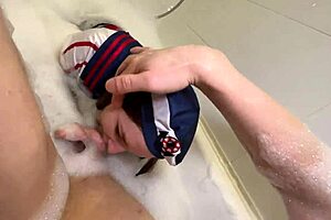 Beautiful Latina in Hot Dorm Bathroom