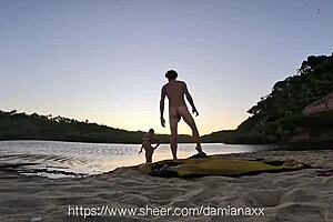 Latina gives blowjob during parachute jump