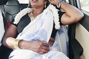 desi car romance with beautiful bhabi and telugu talks