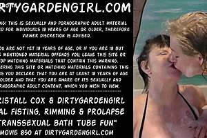 Kristall cox rimming & prolapse transsexual bath tube fun 😈