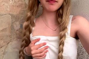 My Stepdad Leaves Me Outside The House And I Wait For Him Very Horny In The Front Yard