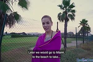 Inked latina pulled for public sex after blowjob