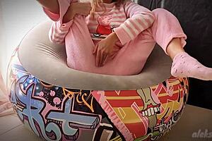 Skinny teen 18+ masturbates her pussy intensely until she squirts powerfully