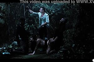 I'm an asian slut getting gangbanged in the woods