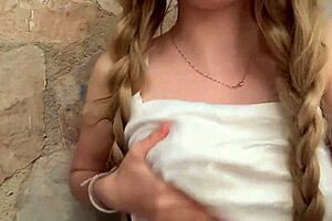 My Stepdad Leaves Me Outside The House And I Wait For Him Very Horny In The Front Yard