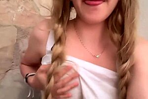 My Stepdad Leaves Me Outside The House And I Wait For Him Very Horny In The Front Yard